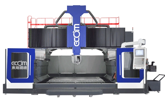 天车式龙门五轴加工中心机 GT-3662－X轴、Y轴、Z轴行程分别为6200 / 3600 / 1500mm，X轴、Y轴、Z轴三轴快速进给分别为12 / 12 / 12 m/min